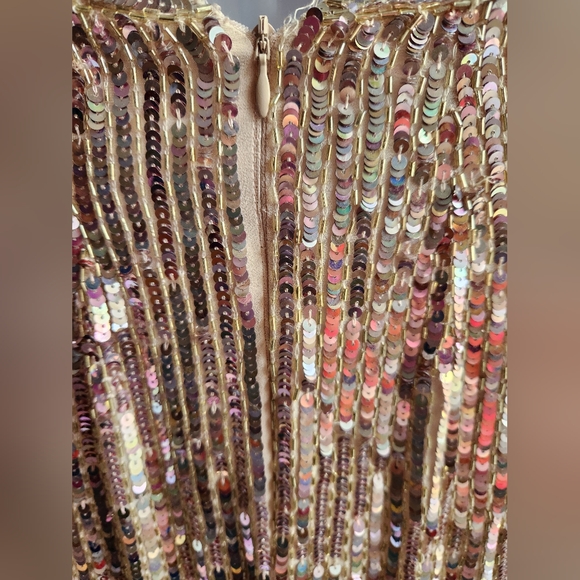 NWOT Sherri Hill Rose Gold/Light Pink Sequin Dress Prom Pageant Size 00 - Picture 8 of 9